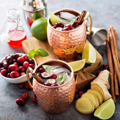 Copper Moscow Mule Mugs – Stainless Steel Copper-Plated Cocktail & Beer Cups for Bar, Party & Home Drinkware