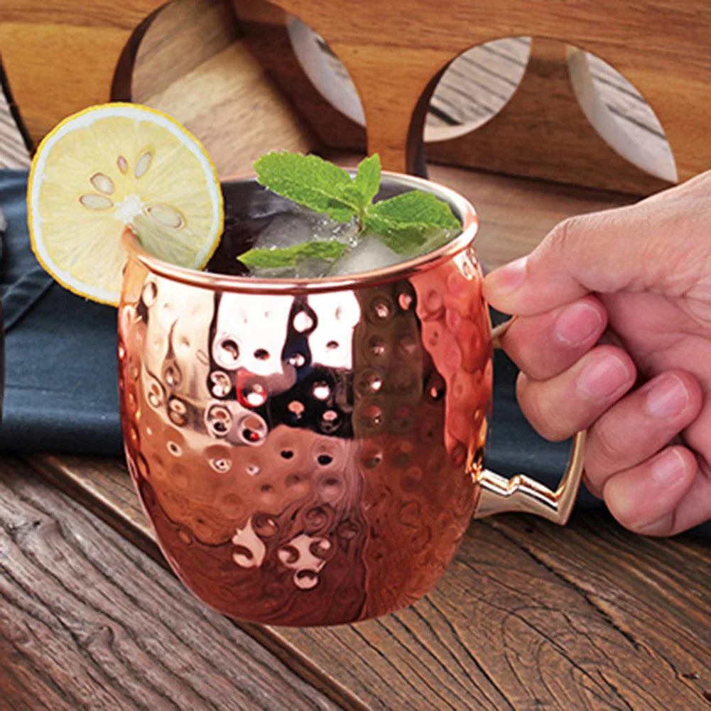 Copper Moscow Mule Mugs – Stainless Steel Copper-Plated Cocktail & Beer Cups for Bar, Party & Home Drinkware